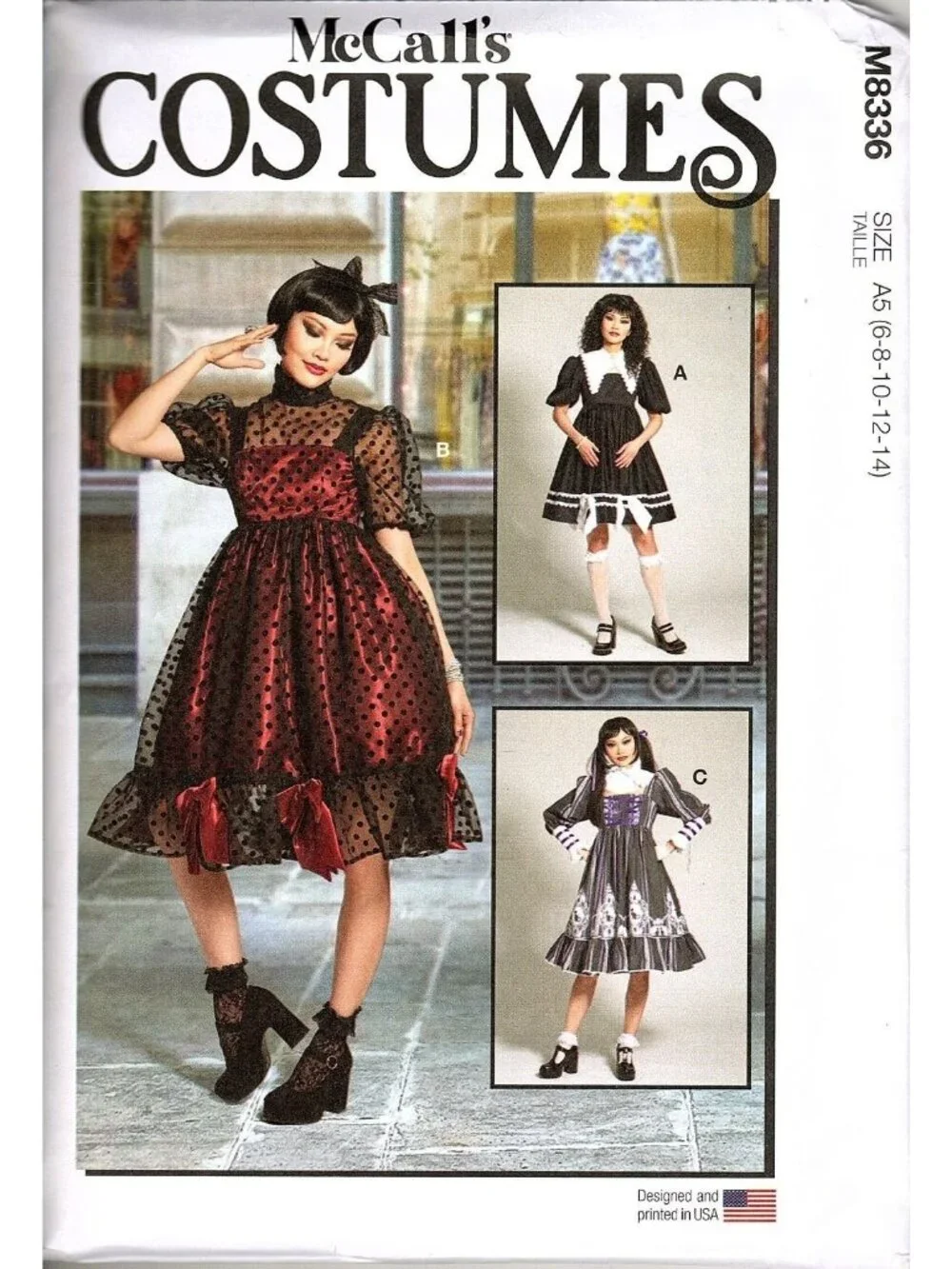 McCalls M8336 Misses 6 to 14 Gothic Victorian Dress Costume Uncut Sewing Pattern